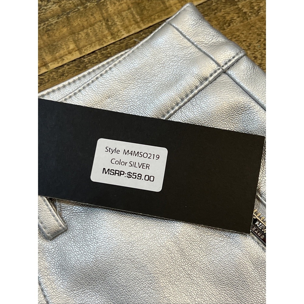 Marc New York Womens Skirt Size 2 Silver Metallic Front Zipper Pockets Mini - Picture 5 of 11